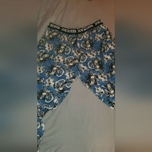 Joe Boxer pajama pants with motorcycles and skeletons.  Large